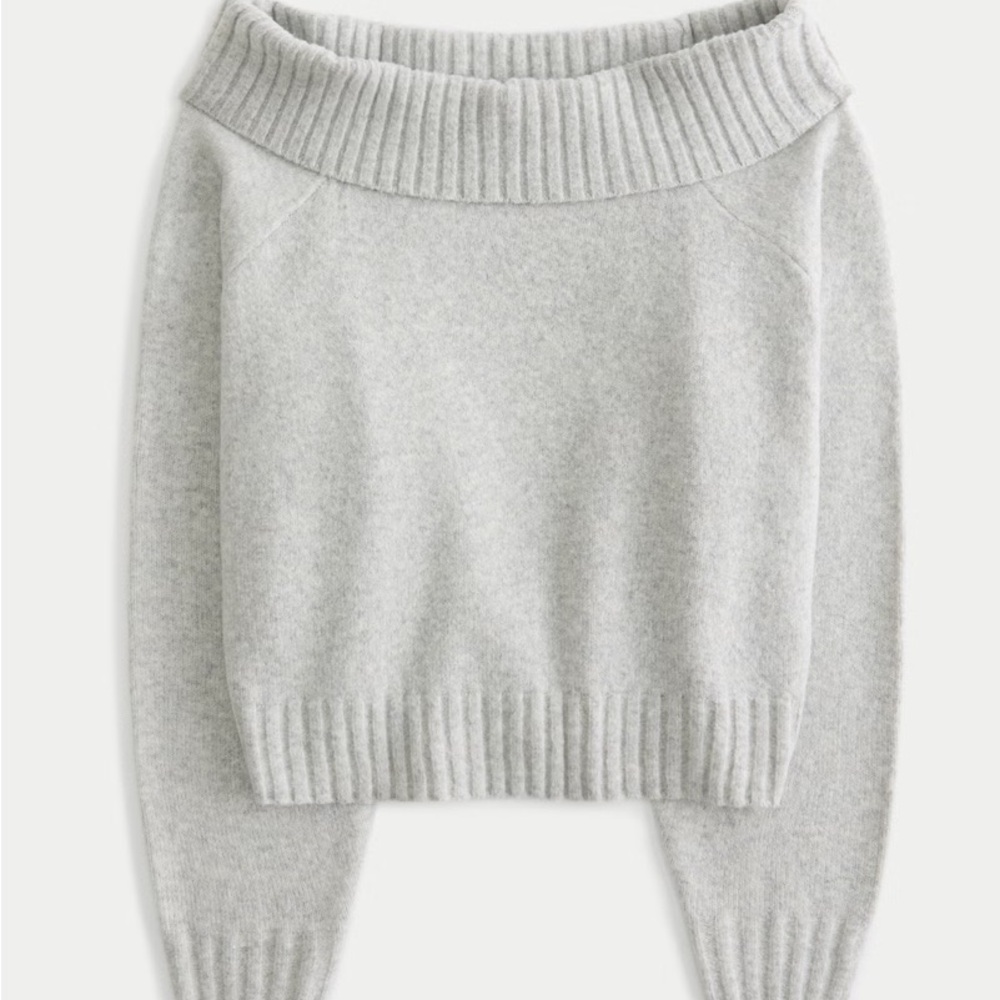 Hollister Off The Shoulder Sweater - Grey 🩶